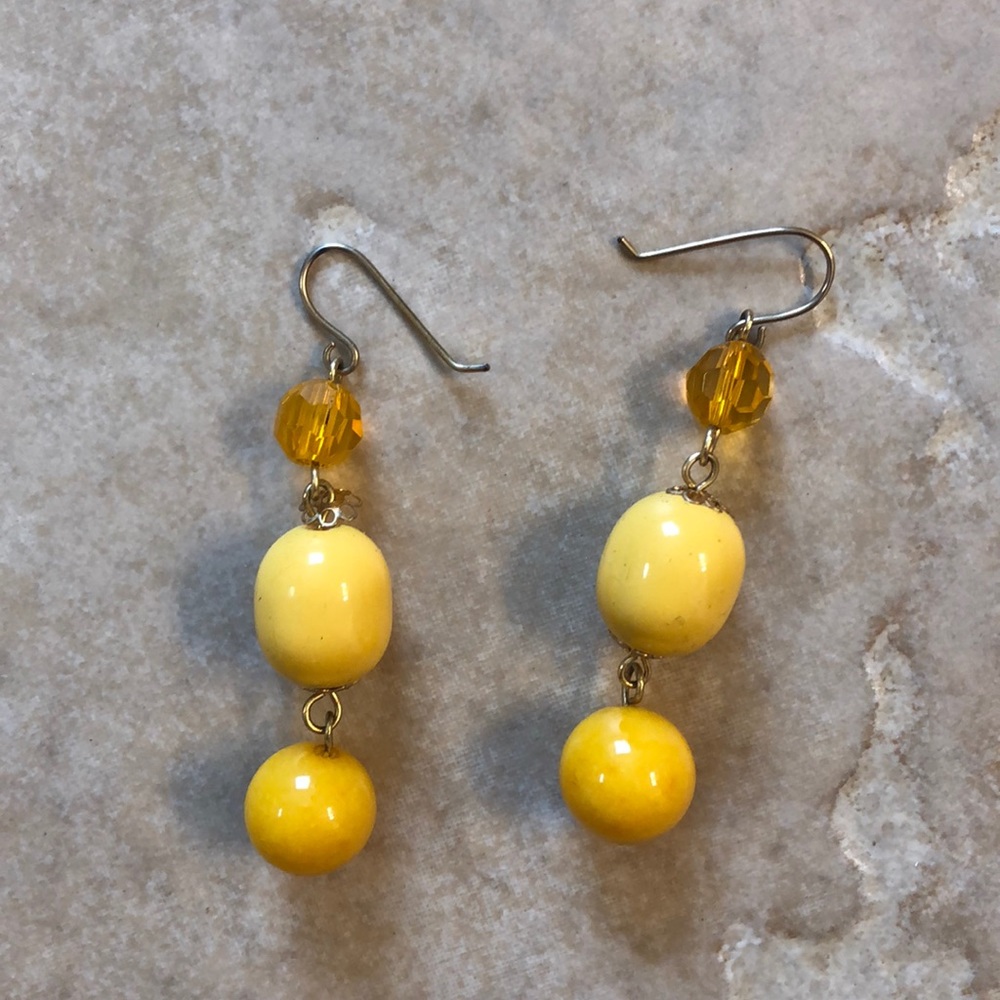 Yellow drop earrings